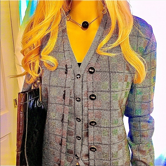 ST. JOHN -St John 3 pc Suit silver, black, brown Jacket 6 Vest 10 Pants … - Picture 1 of 12